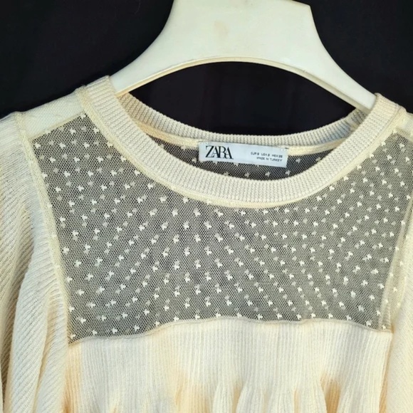 Zara Mesh Neckline Layered Top - Picture 3 of 9